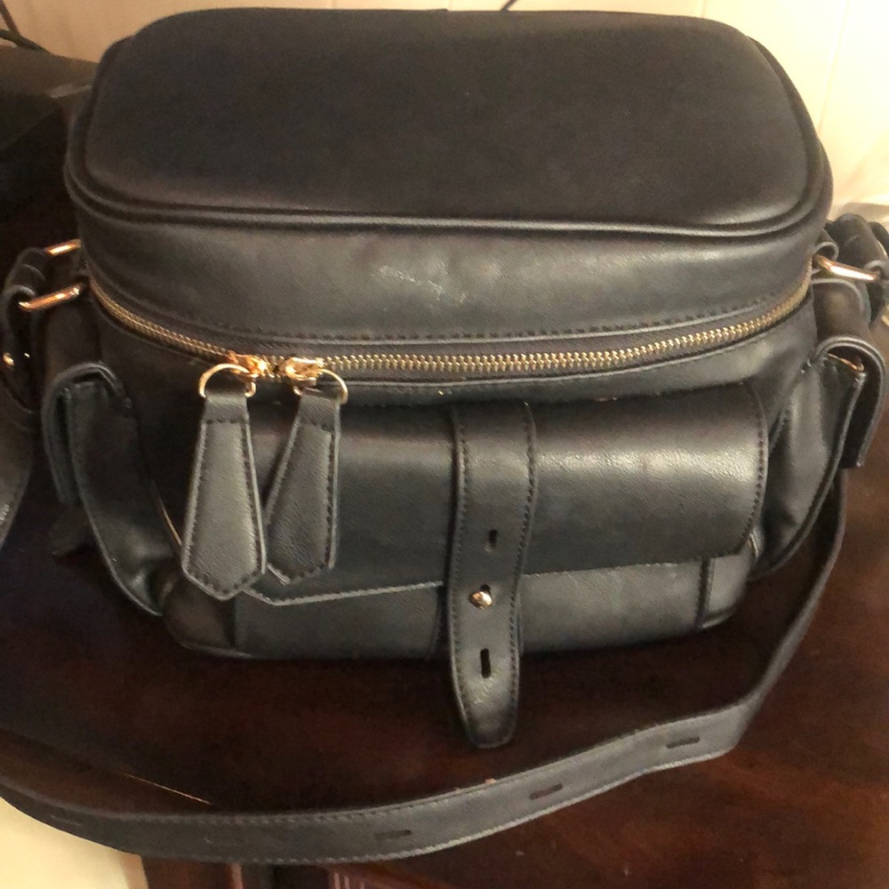 COOL! Christian Lacroix Black leather camera bag…